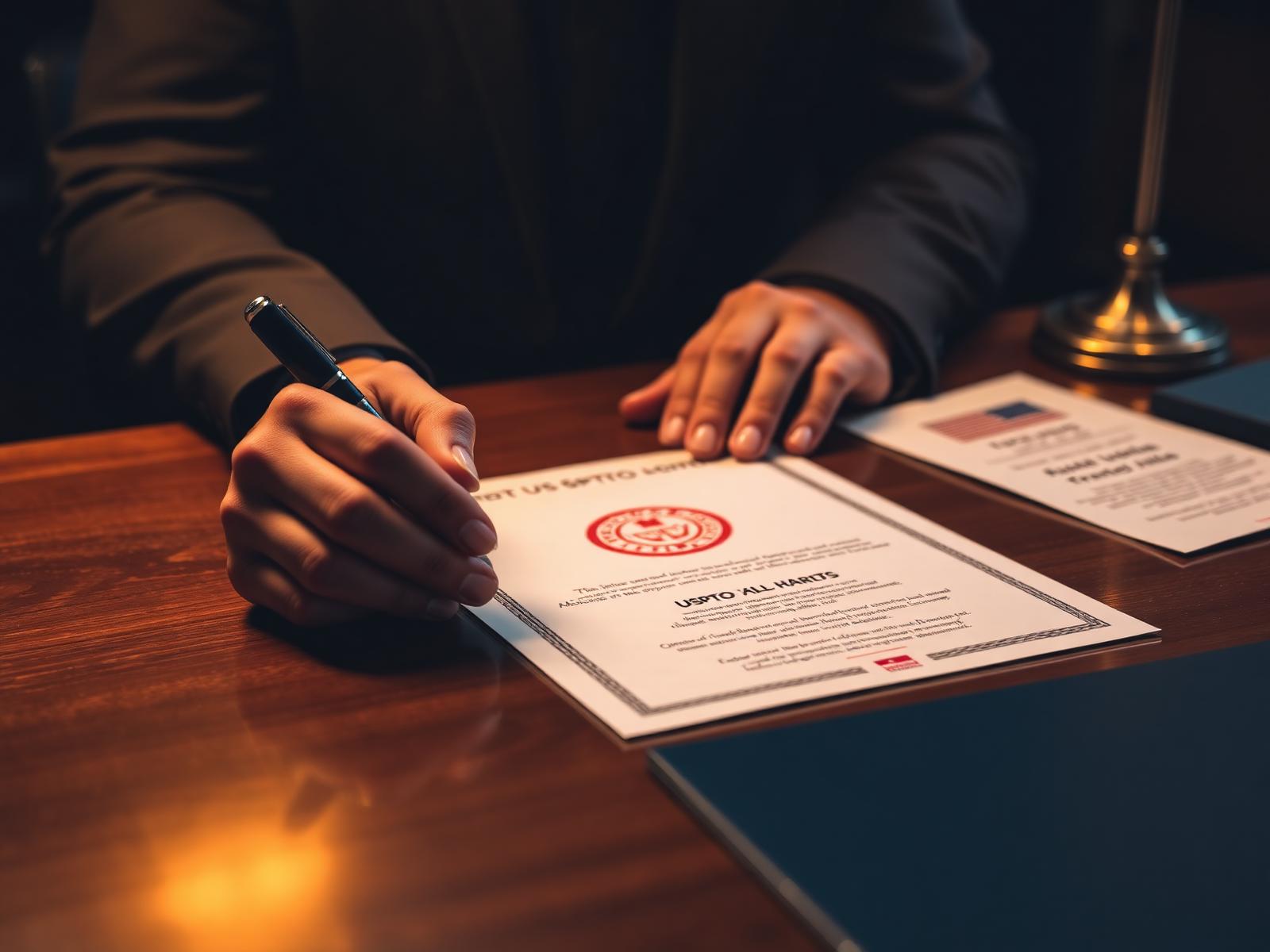 Business owner reviewing documents